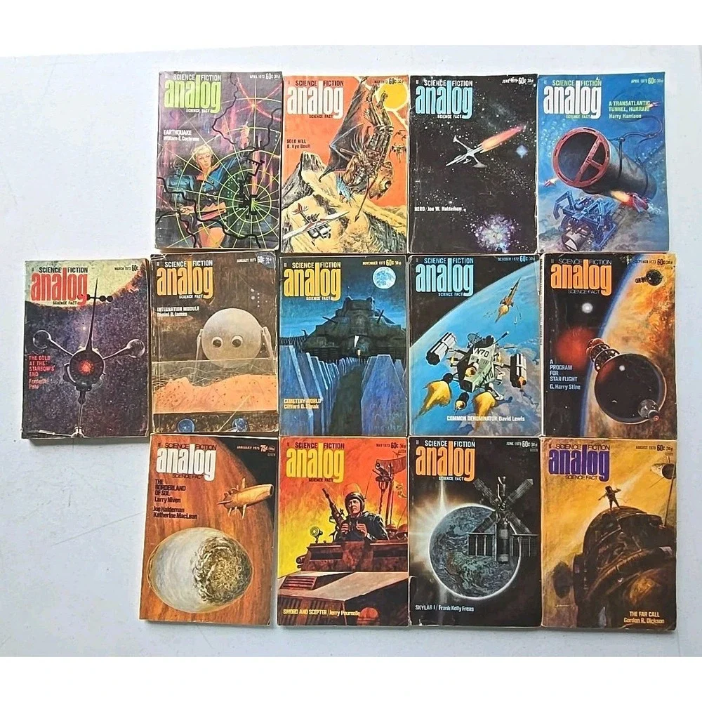 Analog Science Fiction Science Fact and Fiction 1960-75 Magazines Lot of 40 TSD8